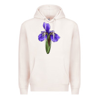 Pale Pink Iris Flower Illustrations Premium Hoodie - LillyAllenDesigns