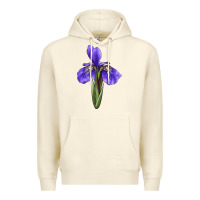 Sandshell Iris Flower Illustrations Premium Hoodie - LillyAllenDesigns