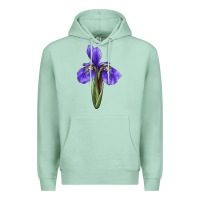 Seafoam Iris Flower Illustrations Premium Hoodie - LillyAllenDesigns