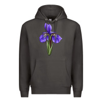 Smoke Iris Flower Illustrations Premium Hoodie - LillyAllenDesigns