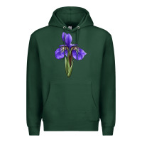 Sports Green Iris Flower Illustrations Premium Hoodie - LillyAllenDesigns