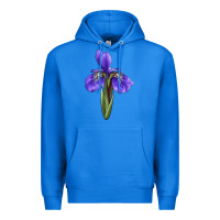 True Royal Iris Flower Illustrations Premium Hoodie - LillyAllenDesigns