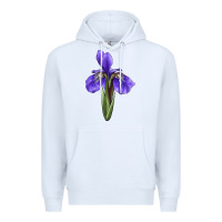 White Iris Flower Illustrations Premium Hoodie - LillyAllenDesigns