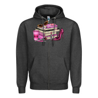 Charcoal Heather girl boss lady Zipper Hoodie - texasbilliewilder