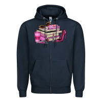 Navy girl boss lady Zipper Hoodie - texasbilliewilder