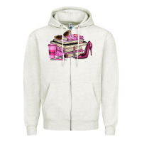 Oatmeal Heather girl boss lady Zipper Hoodie - texasbilliewilder