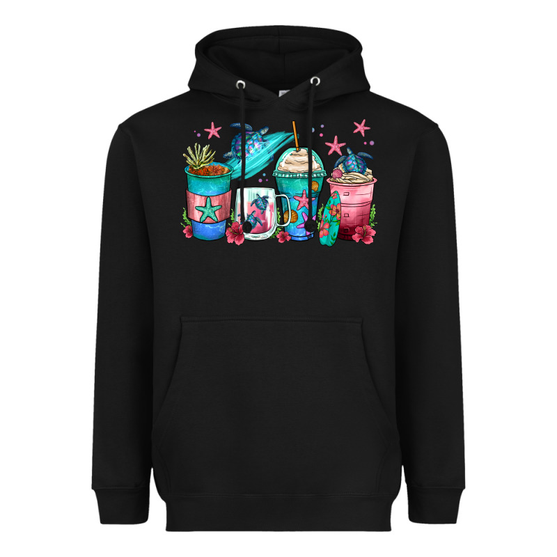 Turtle Coffee Cups Heavyweight Hoodie by Zillion Design Studio | Teevron