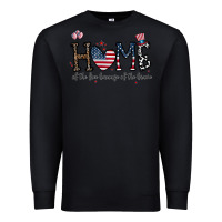 Black home of the free beacuse of the brave Premium Sweatshirt - CowhideDigitalArt
