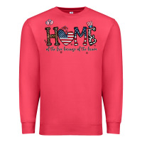 Cardinal home of the free beacuse of the brave Premium Sweatshirt - CowhideDigitalArt