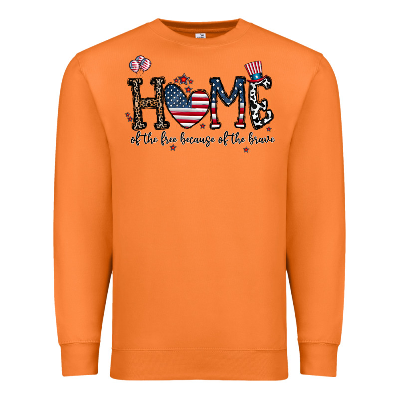 Home Of The Free Beacuse Of The Brave Premium Sweatshirt by CowhideDigitalArt | Teevron