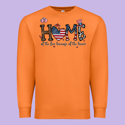 Home Of The Free Beacuse Of The Brave Premium Sweatshirt Designed By Cowhidedigitalart
