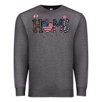 Charcoal Heather home of the free beacuse of the brave Premium Sweatshirt - CowhideDigitalArt