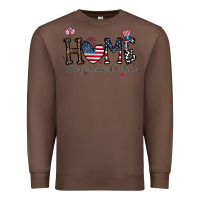 Chestnut home of the free beacuse of the brave Premium Sweatshirt - CowhideDigitalArt