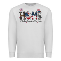Dove Grey home of the free beacuse of the brave Premium Sweatshirt - CowhideDigitalArt