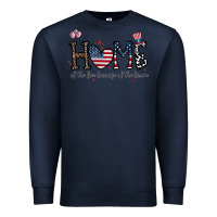 Navy home of the free beacuse of the brave Premium Sweatshirt - CowhideDigitalArt