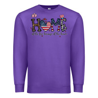 Purple home of the free beacuse of the brave Premium Sweatshirt - CowhideDigitalArt