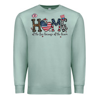 Seafoam home of the free beacuse of the brave Premium Sweatshirt - CowhideDigitalArt