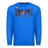 True Royal home of the free beacuse of the brave Premium Sweatshirt - CowhideDigitalArt