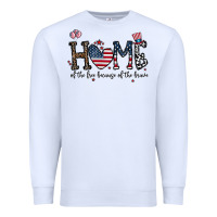 White home of the free beacuse of the brave Premium Sweatshirt - CowhideDigitalArt