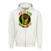 Oatmeal Heather it's the black history for me Zipper Hoodie - Zillion Design Studio