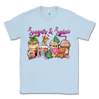 Dusty Blue sugar and spice pink gingerbread coffee cups Classic Tee - Zillion Design Studio