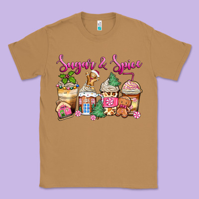 Sugar And Spice Pink Gingerbread Coffee Cups Classic Tee Designed By Zillion Design Studio