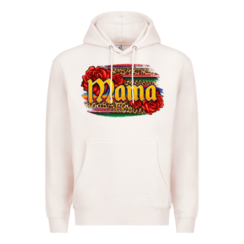 Latina Mama With Serape And Roses Premium Hoodie by Jasminsmagicworld | Teevron