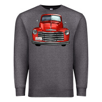 Charcoal Heather western red truck front view Premium Sweatshirt - FaDigitalArtStudio