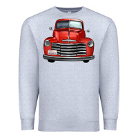 Heather Grey western red truck front view Premium Sweatshirt - FaDigitalArtStudio
