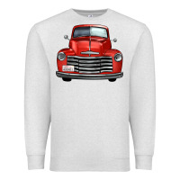 Oatmeal Heather western red truck front view Premium Sweatshirt - FaDigitalArtStudio
