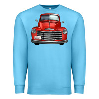 Ocean Blue western red truck front view Premium Sweatshirt - FaDigitalArtStudio
