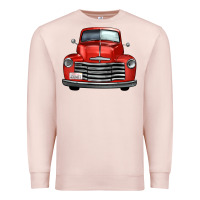 Pale Pink western red truck front view Premium Sweatshirt - FaDigitalArtStudio