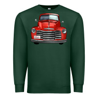 Sports Green western red truck front view Premium Sweatshirt - FaDigitalArtStudio