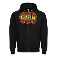 Black chingona Zipper Hoodie - Zillion Design Studio