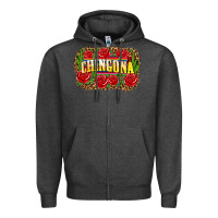 Charcoal Heather chingona Zipper Hoodie - Zillion Design Studio
