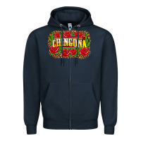 Navy chingona Zipper Hoodie - Zillion Design Studio