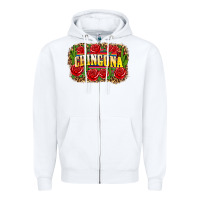 White chingona Zipper Hoodie - Zillion Design Studio