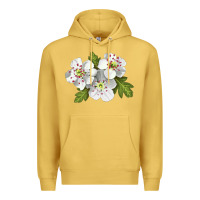 Antique Gold Hawthorn Flower Illustrations Premium Hoodie - LillyAllenDesigns