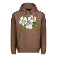Chestnut Hawthorn Flower Illustrations Premium Hoodie - LillyAllenDesigns