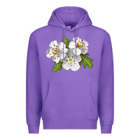 Hawthorn Flower Illustrations Premium Hoodie | Teevron