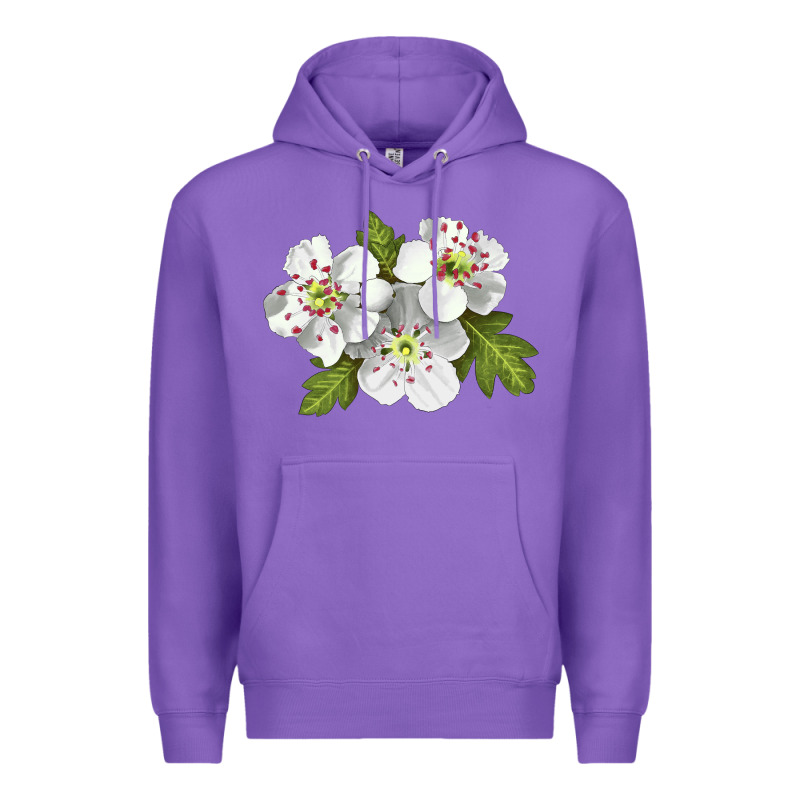 Hawthorn Flower Illustrations Premium Hoodie by LillyAllenDesigns | Teevron