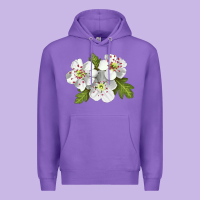 Hawthorn Flower Illustrations Premium Hoodie Designed By Lillyallendesigns