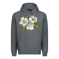 Rock Hawthorn Flower Illustrations Premium Hoodie - LillyAllenDesigns