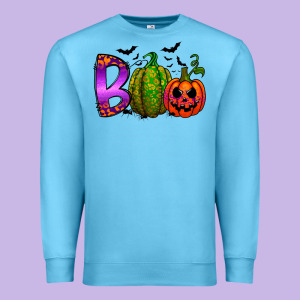 Boo Halloween Premium Sweatshirt Designed By Racoondesign