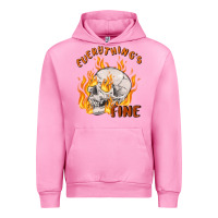 Fuchsia Pink everything's fine Urban Hoodie - MaliasSmallBusiness