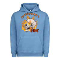 Pigment Pebble Blue everything's fine Urban Hoodie - MaliasSmallBusiness