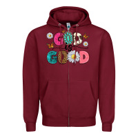 Burgundy god is good Zipper Hoodie - texasbilliewilder