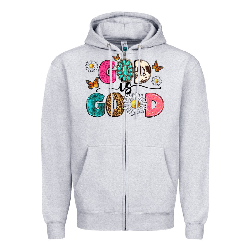 God Is Good Zipper Hoodie by texasbilliewilder | Teevron