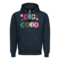Navy god is good Zipper Hoodie - texasbilliewilder