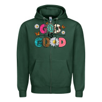 Sports Green god is good Zipper Hoodie - texasbilliewilder